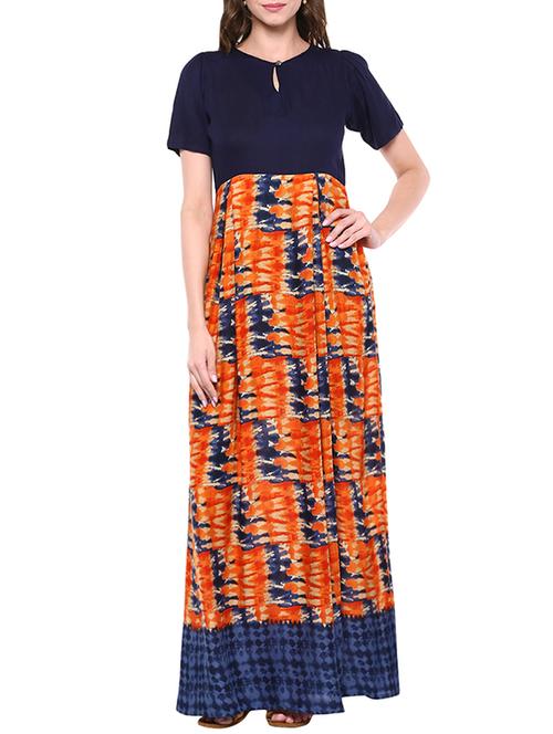 orange rayon dress - 13368429 - Very Small Image - 1