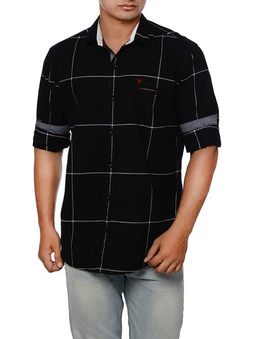 black cotton casual shirt - 13369559 - Very Small Image - 1