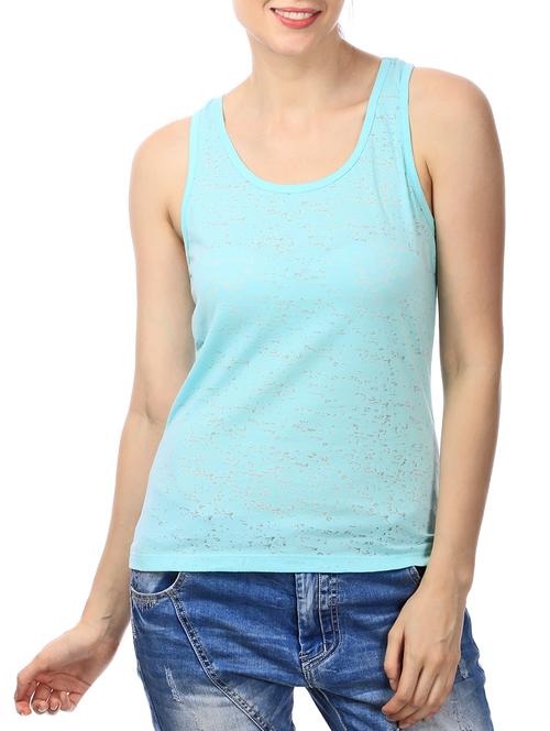 solid green cotton tank tee - 13372204 - Very Small Image - 1