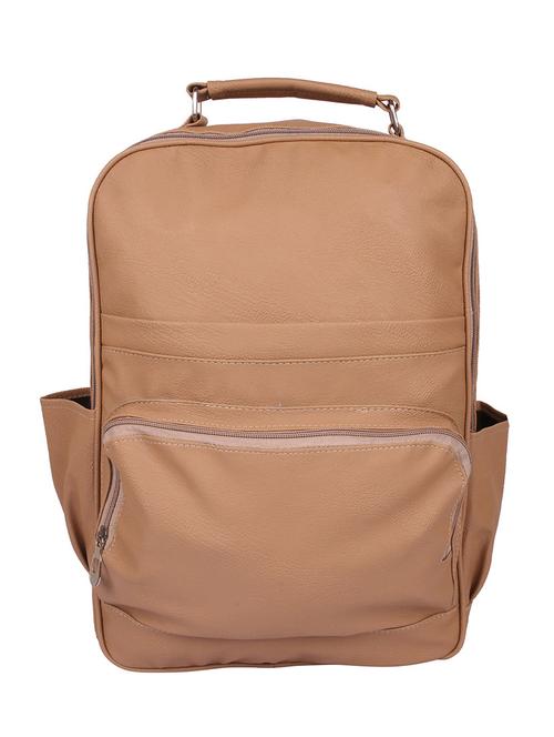beige leatherette  backpack - 13373978 - Very Small Image - 1