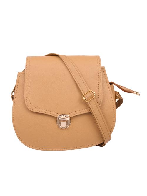 beige leatherette  sling bag - 13373982 - Very Small Image - 1
