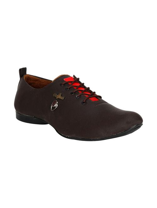 brown leatherette lace up shoe - 13376957 - Very Small Image - 1