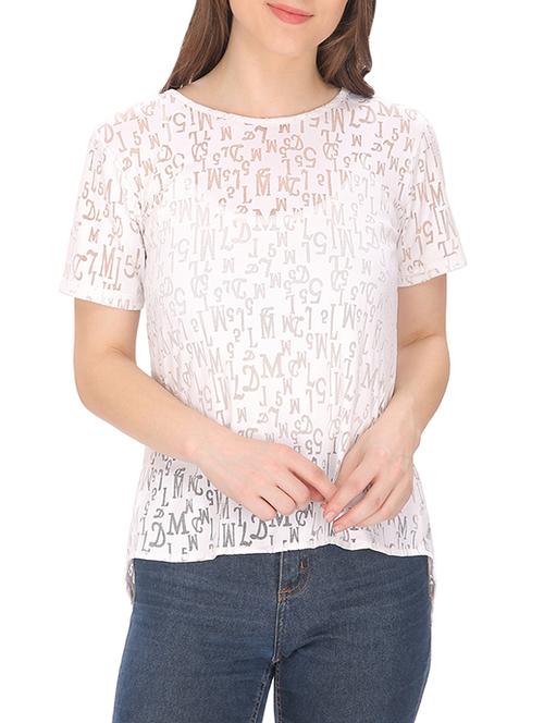 cream lycra regular top - 13383381 - Very Small Image - 1