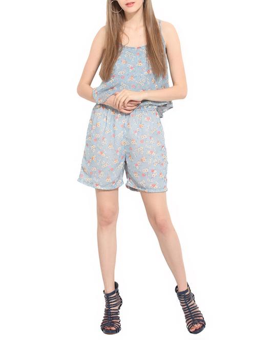 light blue georgette romper - 13384588 - Very Small Image - 1