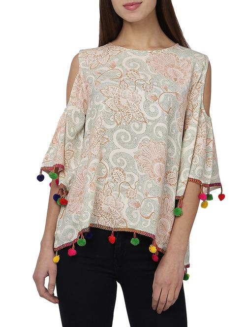 beige rayon top - 13385359 - Very Small Image - 1