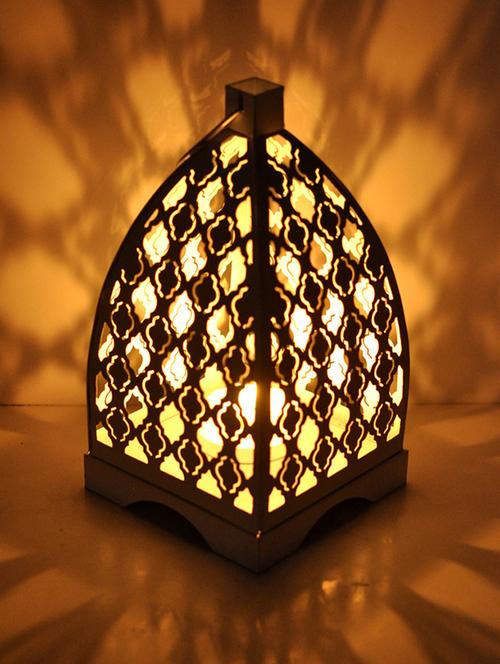 anasa metal decorative vintage lanterns hanging tealight candle holder white 11.25 inch - 13386325 - Very Small Image - 1
