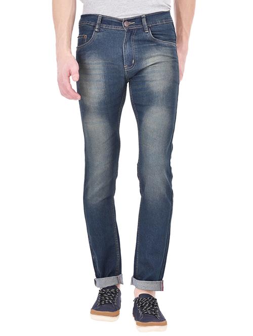 blue denim heavy washed jeans - 13386438 - Very Small Image - 1