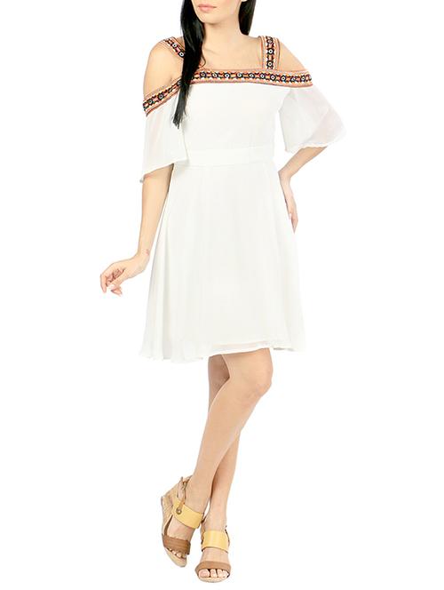 white georgette dress - 13387174 - Very Small Image - 1