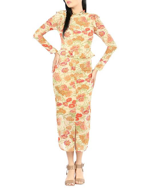 yellow printed sheath dress - 13387179 - Very Small Image - 1