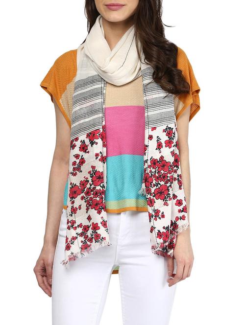 floral cotton stole - 13389443 - Very Small Image - 1