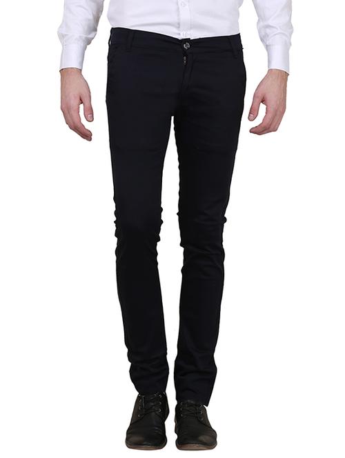 black cotton chinos casual trousers - 13389865 - Very Small Image - 1