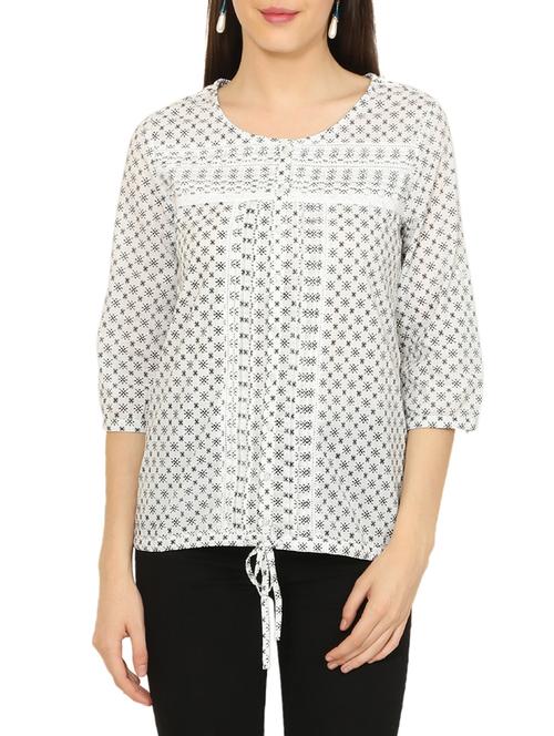white printed cotton regular top - 13389999 - Very Small Image - 1