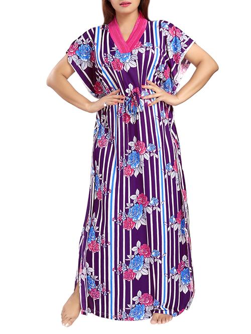 purple satin kimono - 13390867 - Very Small Image - 1