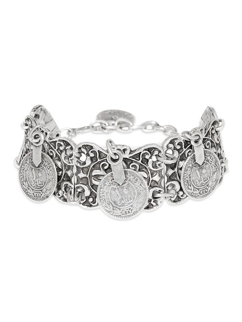 oxidised silver plated coin bracelet - 13393047 - Very Small Image - 1