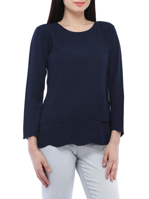 wavy hem layered top - 13393730 - Very Small Image - 1