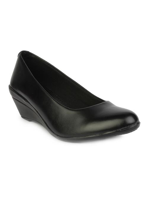 black leatherette slip on pumps - 13393781 - Very Small Image - 1