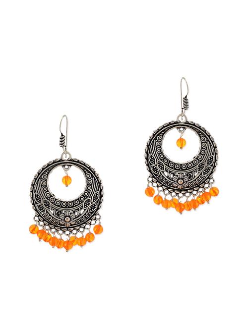 orange metal chandballi earrings - 13394789 - Very Small Image - 1