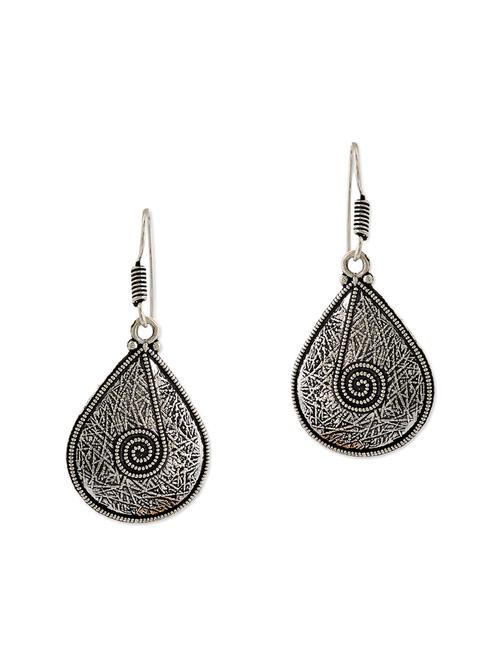 silver metal drop earrings - 13394803 - Very Small Image - 1