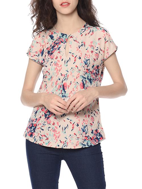 beige printed top - 13397214 - Very Small Image - 1