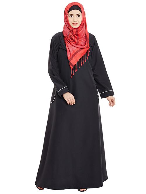 black full sleeved abaya - 13397651 - Very Small Image - 1