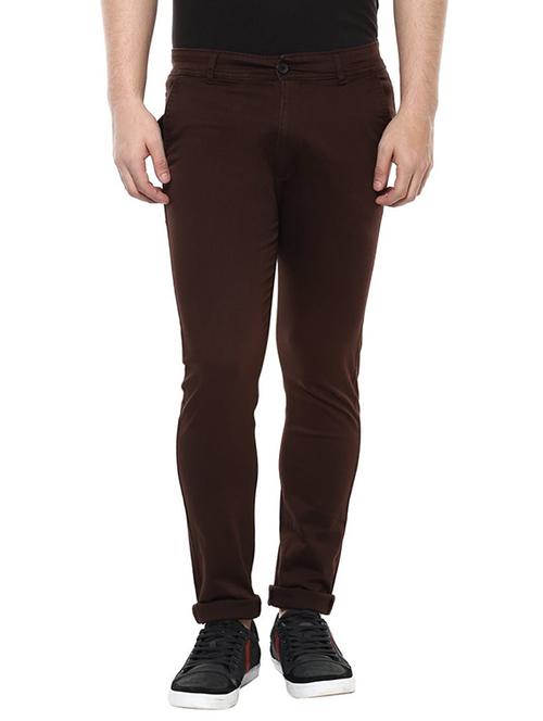 brown cotton chinos casual trousers - 13397734 - Very Small Image - 1
