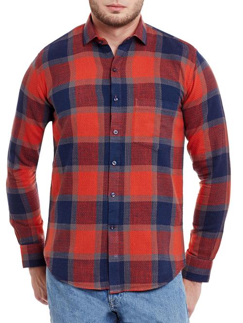 red cotton casual shirt - 13397928 - Very Small Image - 1