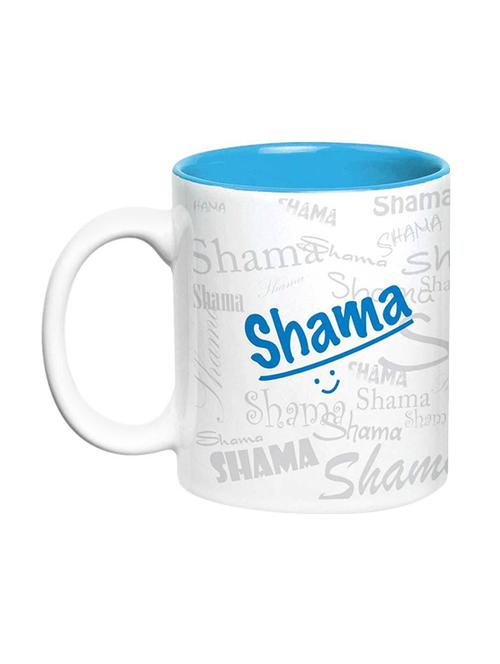 Shama Name Gift  Ceramic Inside Blue Mug Gifts For Birthday - 13398986 - Very Small Image - 1