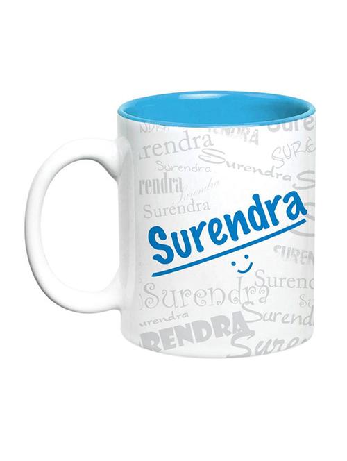 Surendra Name Gift  Ceramic Inside Blue Mug Gifts For Birthday - 13399065 - Very Small Image - 1
