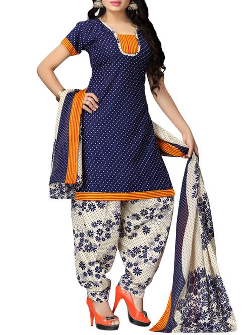 printed unstitched salwar suit - 13410114 - Very Small Image - 1
