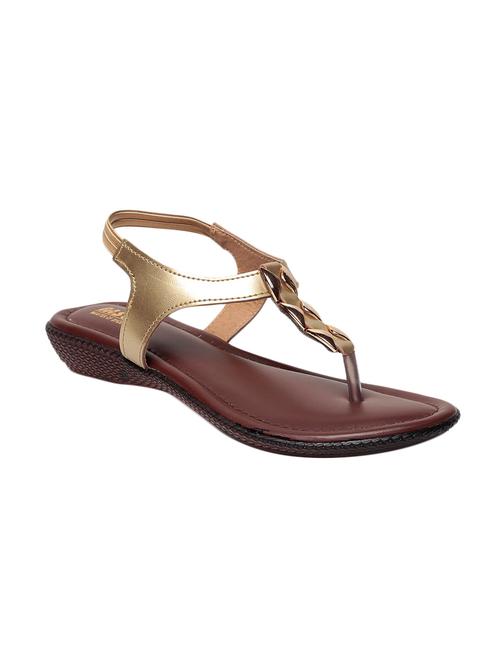 gold faux leather back strap sandals - 13410825 - Very Small Image - 1