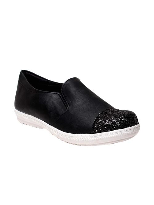 black faux leather casual shoes - 13410917 - Very Small Image - 1