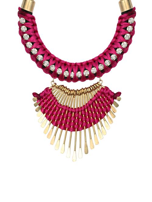 pink cotton short necklace - 13411147 - Very Small Image - 1