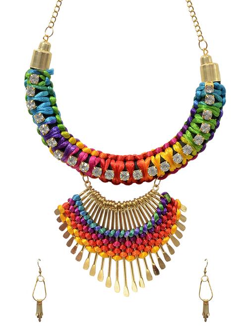 multi colored cotton combo necklace - 13411151 - Very Small Image - 1