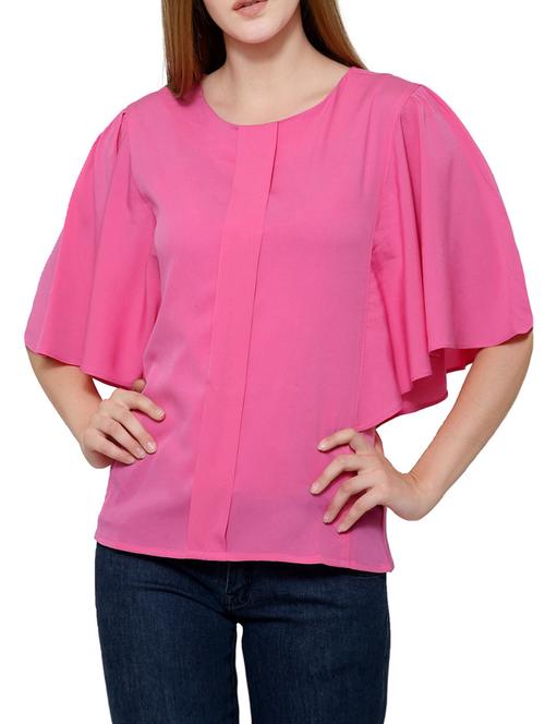 pink crepe regular top - 13411342 - Very Small Image - 1