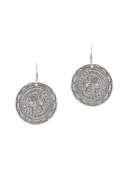 oxidised silver plated classic round earrings - 13411542 - Very Small Image - 1
