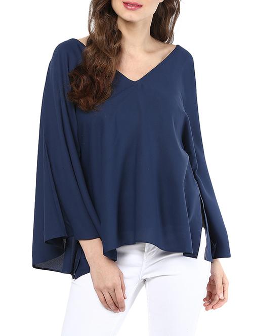 bell sleeved v-neck top - 13412906 - Very Small Image - 1