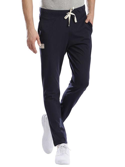 navy blue cotton  full length track pant - 13415771 - Very Small Image - 1