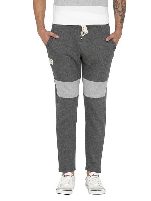 grey cotton  full length track pant - 13415821 - Very Small Image - 1