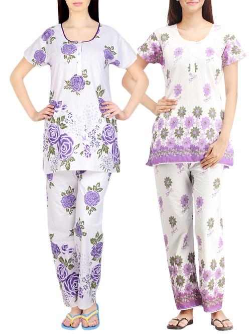 combo of 2 multicolored pyjama nightwear set - 13416484 - Very Small Image - 1