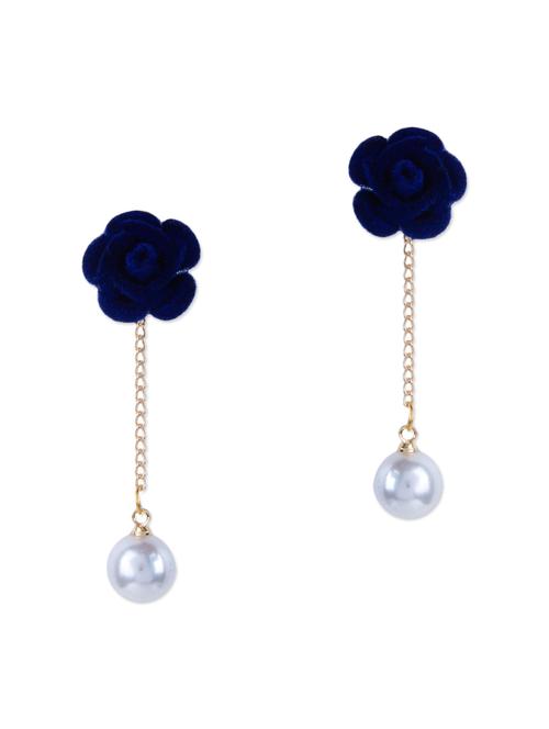 Blue Colored Metal Drop Earrings - 13417104 - Very Small Image - 1