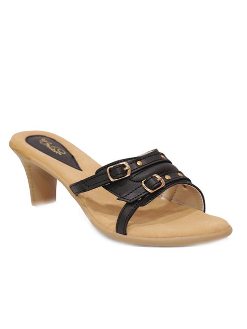 black pu slip on sandals - 13419905 - Very Small Image - 1
