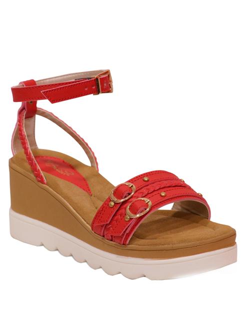 red ankle strap  wedge - 13419922 - Very Small Image - 1
