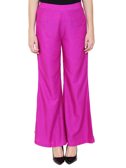 pink rayon palazzo - 13420317 - Very Small Image - 1