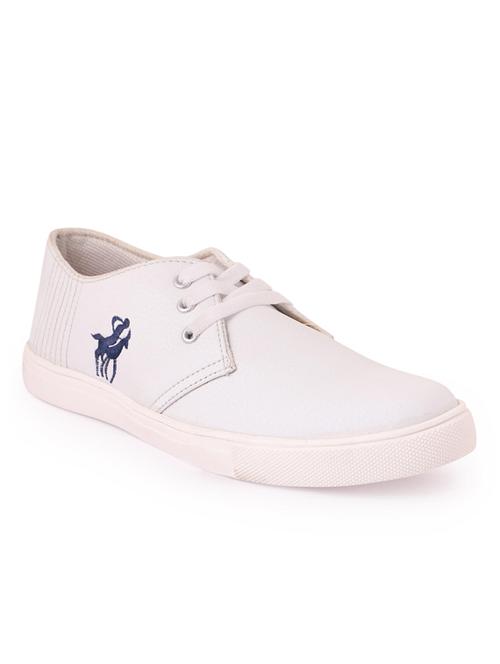 white leatherette lace up sneaker - 13422486 - Very Small Image - 1