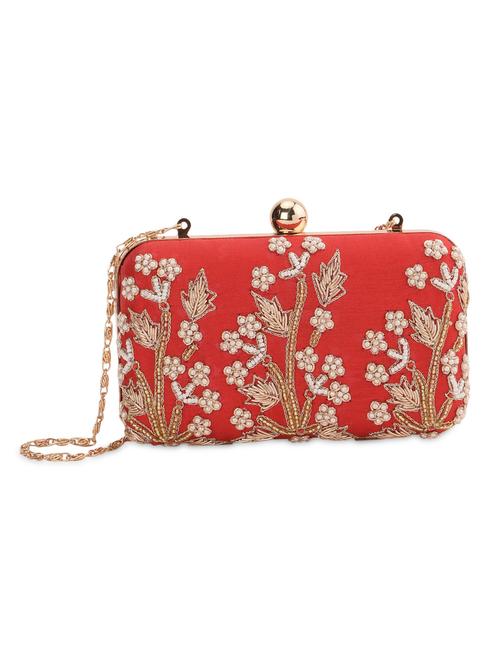 red embellished box clutch - 13422656 - Very Small Image - 1