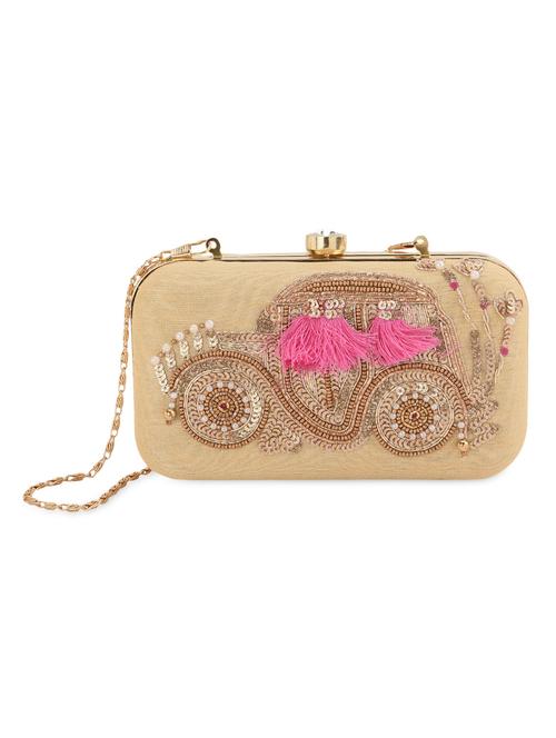 gold embellished box clutch - 13422666 - Very Small Image - 1