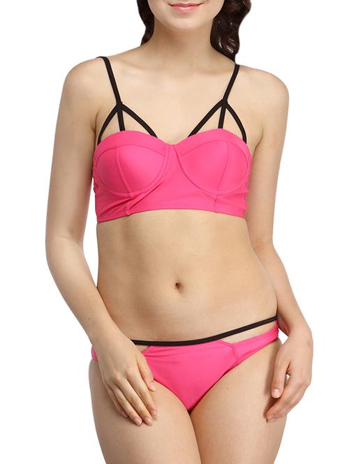 pink polyester bikini - 13424778 - Very Small Image - 1