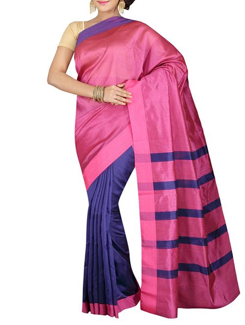 pink silk blend half and half saree with blouse - 13425271 - Very Small Image - 1