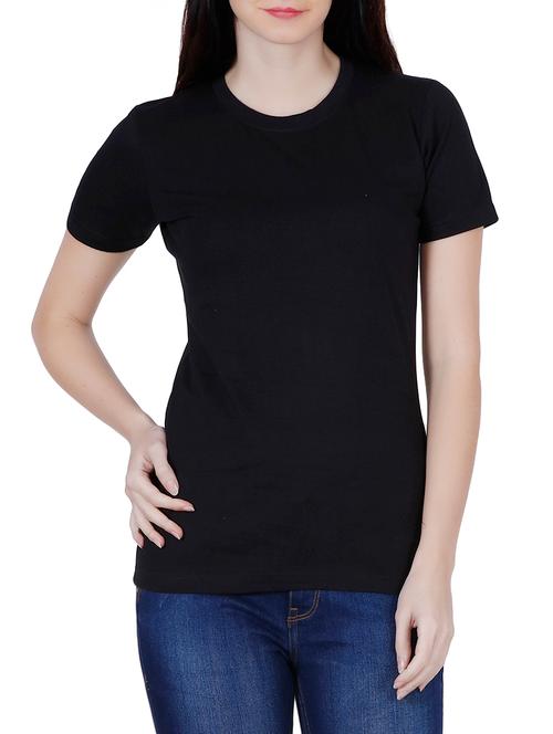 solid black cotton tee - 13425738 - Very Small Image - 1