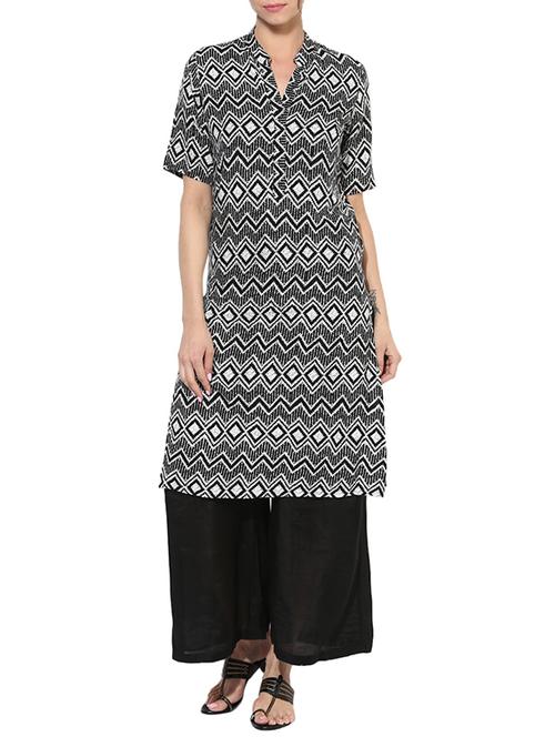 printed straight kurta - 13427844 - Very Small Image - 1